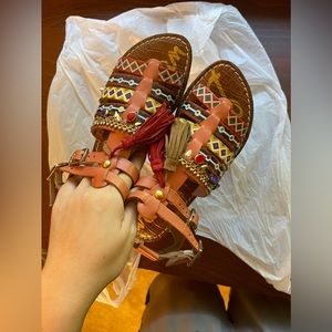 Sam Edelman Tribal Orange Sandals US6